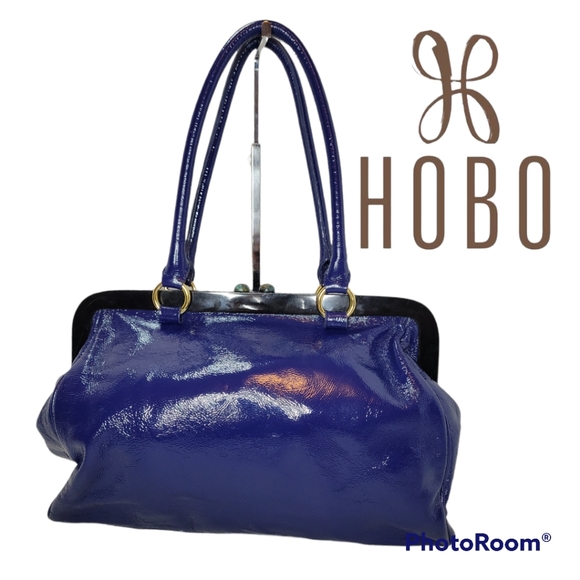 HOBO Handbags - Rare Hobo International Blue patent leather Oversized Shoulder Bag